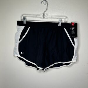 New under armour black white athletic shorts XL